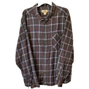 Woolrich Plaid Flannel Cotton Button Down‎ Shirt Men's Size 2XL